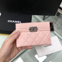 BOY CHANEL Card Holder A84431 pink JK1413Zw99