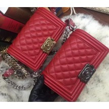 Boy Chanel Flap Shoulder Bag Cannage Pattern A67085 Red JK785bm74