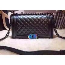 Boy Chanel Flap Shoulder Bag Original Leather A67086 Black JK424pA42