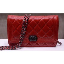 Boy Chanel mini Flap Bags Bright Cannage Pattern A33815 Red JK404AM45