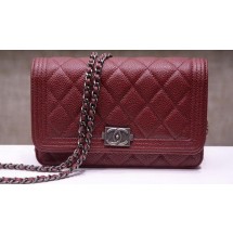 Boy Chanel mini Flap Bags Cannage Pattern A33815 Burgundy JK396hc46