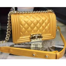 Boy Chanel mini Flap Shoulder Bag Original Leather A5707 Gold JK319Tk78