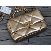 Chanel 19 flap bag AS1160 gold JK3410Tk78