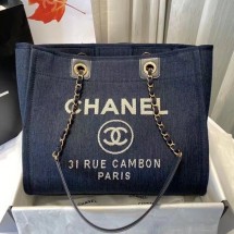 Chanel 19SS Shopping bag A67001 royal blue JK3474aM39