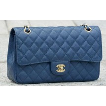 Chanel 2.55 Series Flap Bag Blue Original Cannage Pattern A1112 Gold JK569uU16