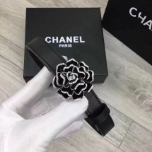 Chanel 20mm Leather Belt CH0801 Black JK691rf73