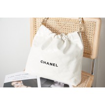 CHANEL 22 SMALL HANDBAG AS3260 white&black JK2310tQ92