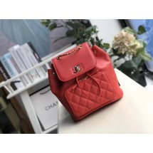 Chanel backpack Grained Calfskin & Gold-Tone Metal A57571 red JK4220vX95