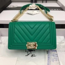 Chanel Boy Flap Shoulder Bag Original Sheepskin Leather A67086 green JK4600Rk60