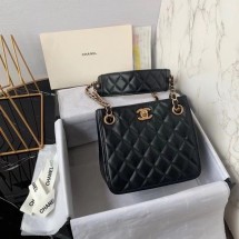 Chanel bucket bag AS2230 black JK3729yj81