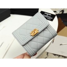 Chanel Calfskin Leather & Gold-Tone Metal A80734 grey JK1242Qu69