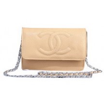 Chanel Cannage Pattern Leather Flap Shoulder Bag A8892 Apricot JK997Va47