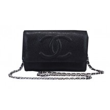 Chanel Cannage Pattern Leather Flap Shoulder Bag A8892 Black JK1051UM91