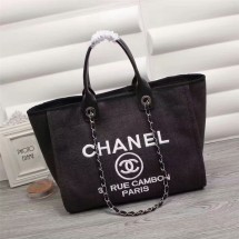 Chanel Canvas Leather Tote Shopping Bag 68047C JK5321sp14