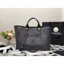 Chanel Canvas Tote Shopping Bag B66941 black JK3026oK58