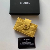 Chanel card holder AP0342 yellow JK1143Lo54