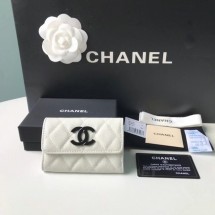 Chanel card holder Calfskin AP1966 white JK1131Kd37