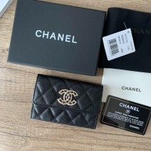 Chanel card holder Calfskin AP2735 black JK1119vN22