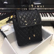 Chanel Caviar Leather Backpack Original Leather 83430 Black JK4808De45