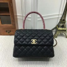 Chanel Caviar Leather Top Handle Bag 92991 Black JK5807lk46