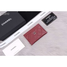 Chanel classic card holder Grained Calfskin & Gold-Tone Metal A31510 Burgundy JK1357pB23