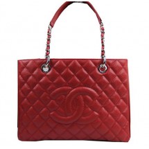 Chanel Classic Coco Bag Red GST Caviar Leather A50995 Silver JK1004Bw85