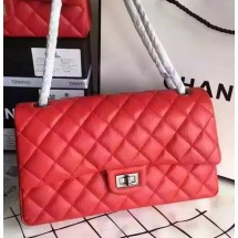 Chanel Classic Flap Bag Red Original Leather CHA8575 Silver JK97Af99