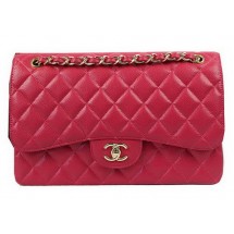 Chanel Classic Flap Bag Rose Cannage Pattern CF1113 Gold JK965Gw67