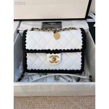 Chanel Classic Flap Shoulder Bag Original Sheepskin leather AS6075 white JK2873Qu69