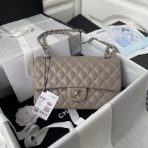 chanel classic handbag Lambskin & silver Metal A01112 grey JK3115vN22