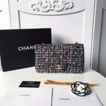 Chanel classic handbag Tweed Braid & Gold-Tone Metal A01112-3 JK4841Zf62