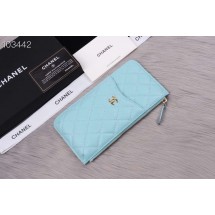 Chanel classic pouch Grained Calfskin& gold-Tone Metal A84402 light green JK1338yk28