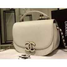 Chanel Classic Top Flap Bag Calfskin Leather A9510 White JK108wv88