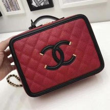 Chanel Cosmetic Bag Original Sheepskin Leather A58695 Red JK5965Tk78