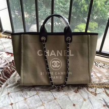 Chanel Deauville Tote Bag Original Canvas Leather A68047-14 JK5645PC54