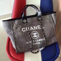 Chanel Deauville Tote Bag Original Canvas Leather A68047-3 JK5655fo19