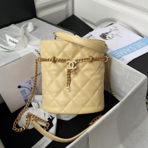 Chanel Drawstring Bag & Gold Metal AS3116 yellow JK2618De45