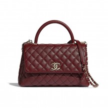 Chanel flap bag with top handle A92991 Burgundy JK3760Pf97