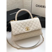 Chanel flap bag with top handle A92991 white JK3764UF26