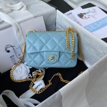 Chanel Flap Lambskin mini Shoulder Bag AS3113 sky blue JK2556UW57