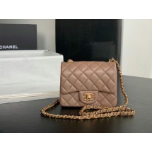 Chanel Flap Lambskin Shoulder Bag AS1115 Taupe JK2633xa43