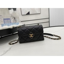 Chanel Flap Lambskin Shoulder Bag AS2556 black JK2801uZ84