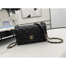 Chanel Flap Lambskin Shoulder Bag AS2557 black JK2809nE34