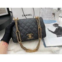 Chanel Flap Lambskin Shoulder Bag AS2976 black JK2785pA42