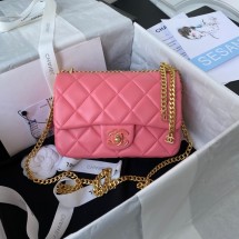 Chanel Flap Lambskin small Shoulder Bag AS3114 pink JK2550Pu45