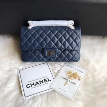 Chanel Flap Original Cowhide Leather 30225 blue Silver chain JK5113NP24