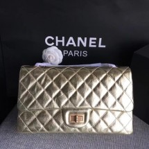 Chanel Flap Shoulder Bag Gold Original Calfskin Leather 277 Gold JK5290fo19