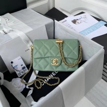 Chanel Flap Shoulder Bag Original leather AS2855 green JK3064Ym74