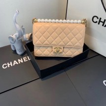 Chanel Flap Shoulder Bag Sheepskin Leather 77399 apricot JK4757vj67