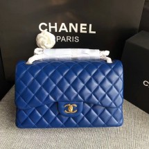 Chanel Flap Shoulder Bags Blue Original Lambskin Leather CF1113 Glod JK5728FT35